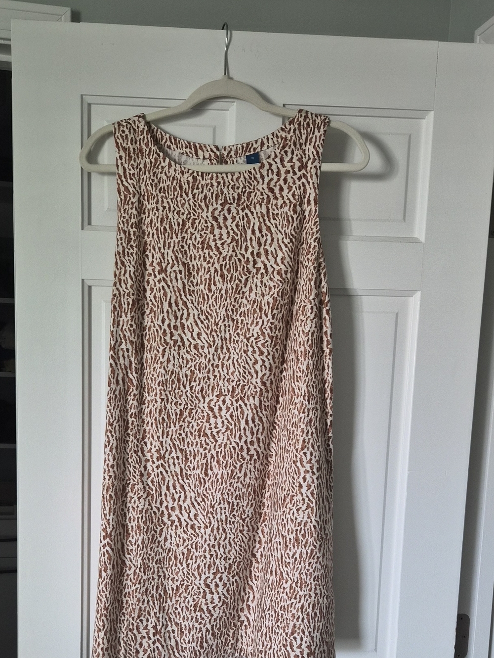 Old Navy Brown and Cream Sleeveless Printed Midi Dress